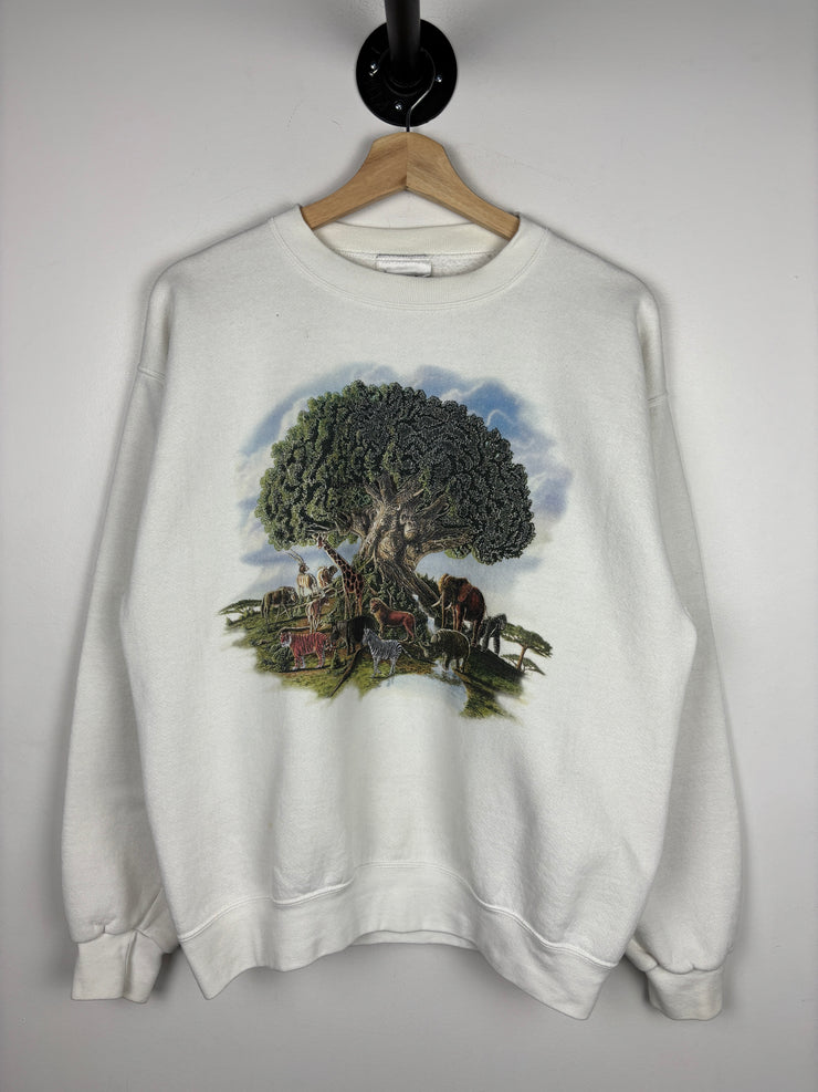 Vintage 90s Disney Animal Kingdom White Crewneck