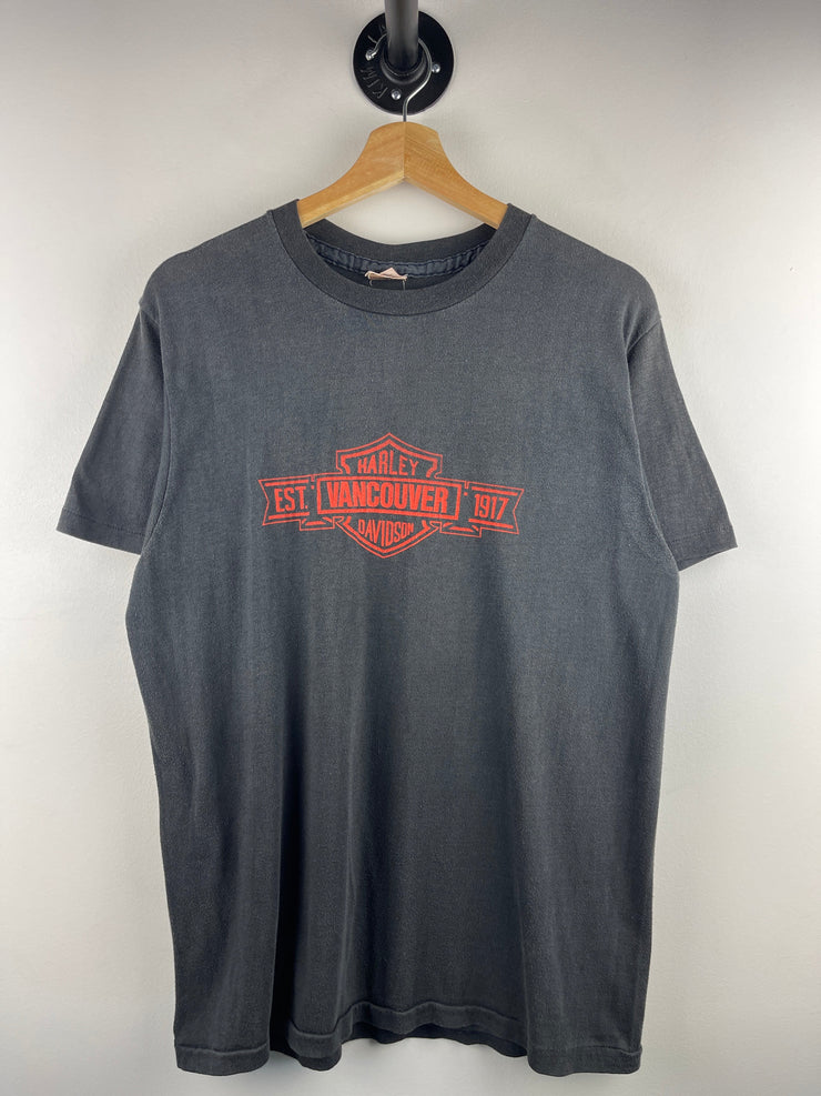 Vintage 80s Harley Davidson Vancouver Black Tee