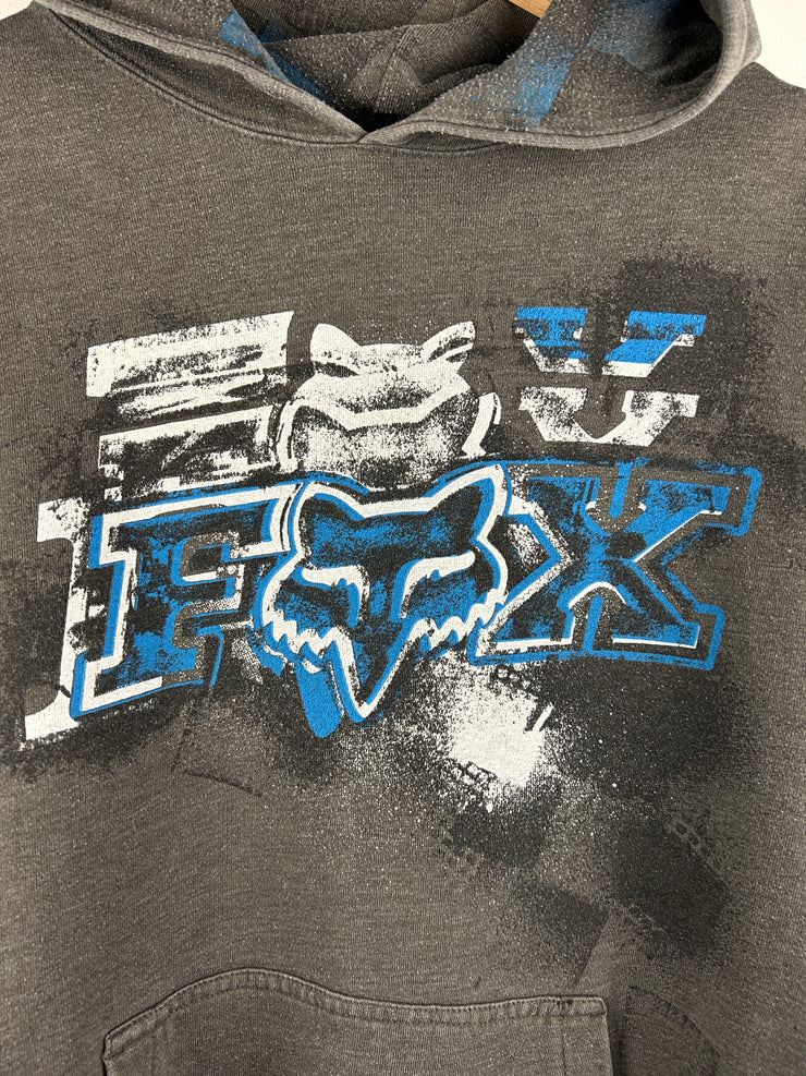 Vintage Y2K Fox Racing Grey & Blue Hoodie
