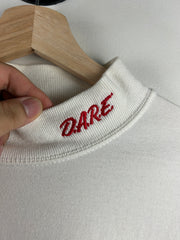 Vintage 90s Dare White Mockneck Long Sleeve