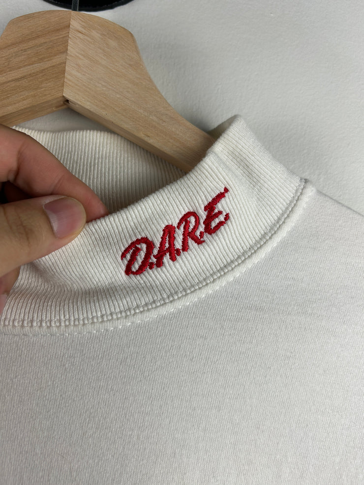 Vintage 90s Dare White Mockneck Long Sleeve