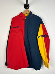 Vintage 90's Wrangler Western Red & Yellow Button Up Shirt