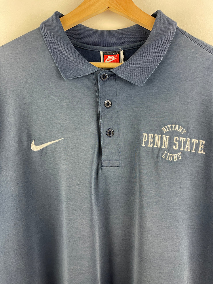 Vintage 90s Nike Golf Penn State Nittany Lions Faded Navy Polo Shirt