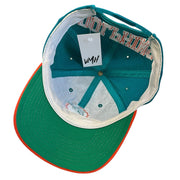 Vintage 90s NFL American Needle Miami Dolphins Blockhead Wool Teal Snapback Hat