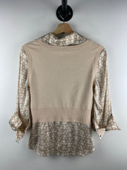 Vintage Bebe Women's Beige Vest Layered Top