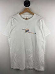 Vintage 90s Miller Lite Beer Its Miller Time White Tee