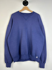 Vintage 90's Russell Essential Blank Faded Indigo Crewneck