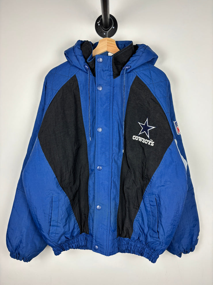Vintage 90s NFL Starter Dallas Cowboys Blue Hooded Jacket