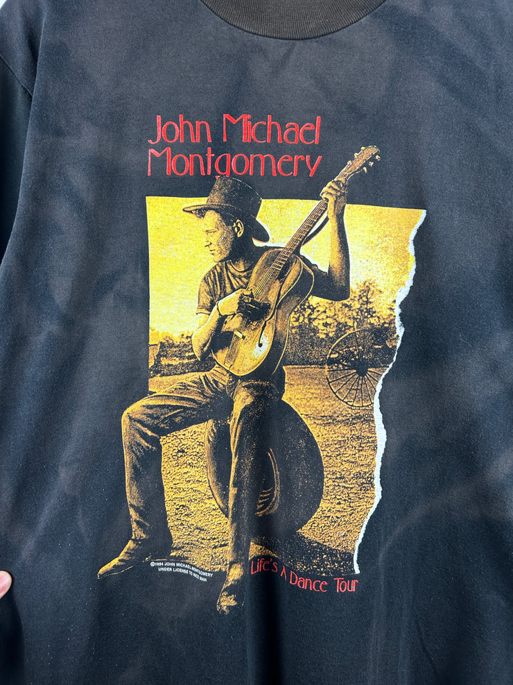 Vintage 90s John Michael Montgomery Lifes A Dance Tour Black Tee