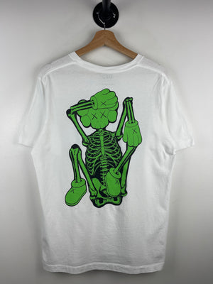 Kaws XX Green Skeleton White Tee