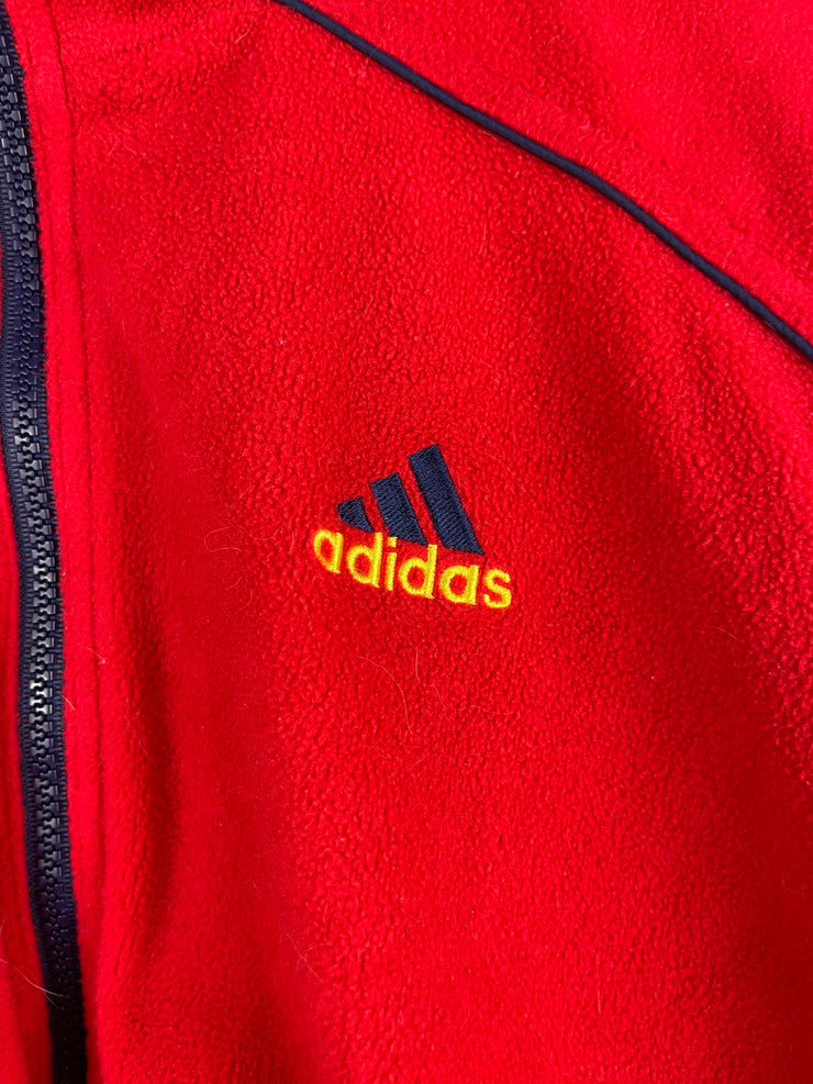 Vintage 90s Adidas 3 Stripe Navy & Red Reversible Windbreaker