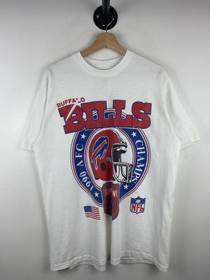 Vintage 90s NFL Buffalo Bills Super Bowl XXV White Tee