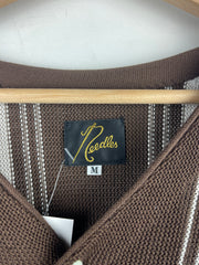 Needles Striped Brown Knit Cardigan Sweater