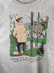 Vintage 90s Hunting Things You See When You Don’t Have A Gun Grey Crewneck
