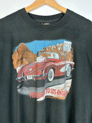 Vintage 90's Corvette From Chicago To Los Angeles Black Tee