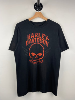 Vintage Harley Davidson Skull Harrisburg Pennsylvania Black Tee