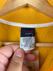 Vintage 90s Tommy Hilfiger Yellow Quarter Zip Fleece Sweater
