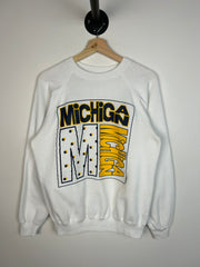 Vintage 80s University Of Michigan White Crewneck