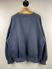 Vintage 90s Michigan Wolverines Embroidered Navy & Yellow Crewneck