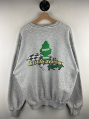 Vintage Nascar Little Trees Racing Grey Crewneck