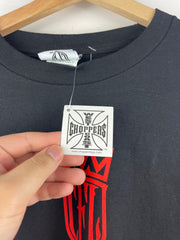 Vintage 2003 West Coast Choppers Flames Skull Black Long Sleeve