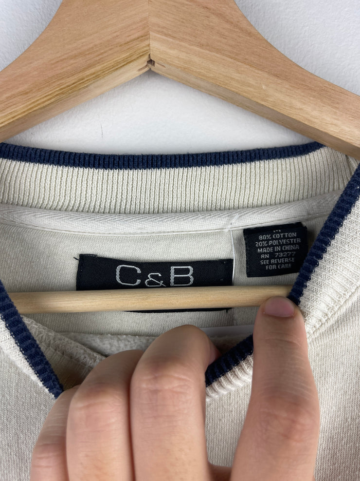 Vintage Croft & Barrow Golf Embroidered Cream Crewneck