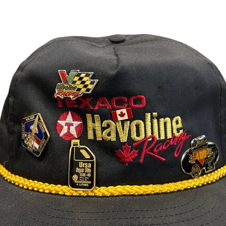 Vintage 90s Nascar Texaco Havoline Racing Black Snapback Hat