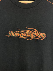 Vintage Harley Davidson Embroidered Black Waffle Knit Tank Top