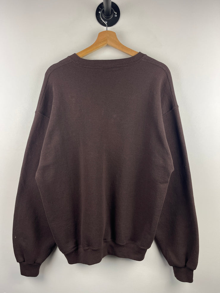 Vintage 90s Russell Athletic Blank Brown Crewneck