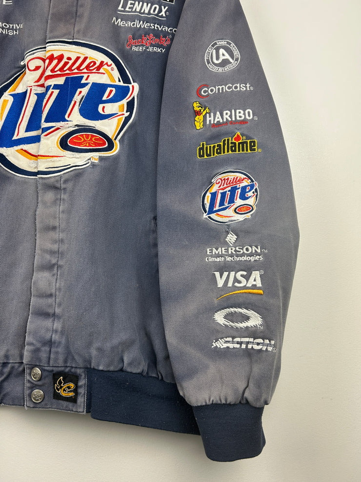 Vintage 90s Nascar Chase Miller Lite Faded Navy Racing Jacket