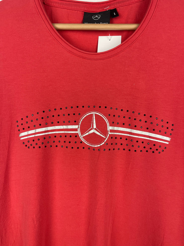 Vintage Mercedes Benz Red Rhinestone Grill Women’s Tee