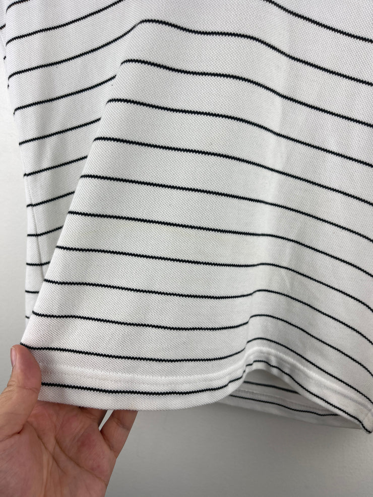 Vintage Adidas Golf White Striped Women’s Polo Shirt