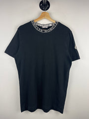 Moncler Neck Logo Collar Black Tee