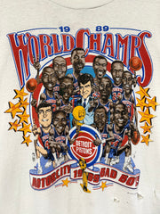 Vintage 1989 Detroit Pistons World Champs White Tee