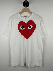 Comme Des Garcons Play Heart White Tee