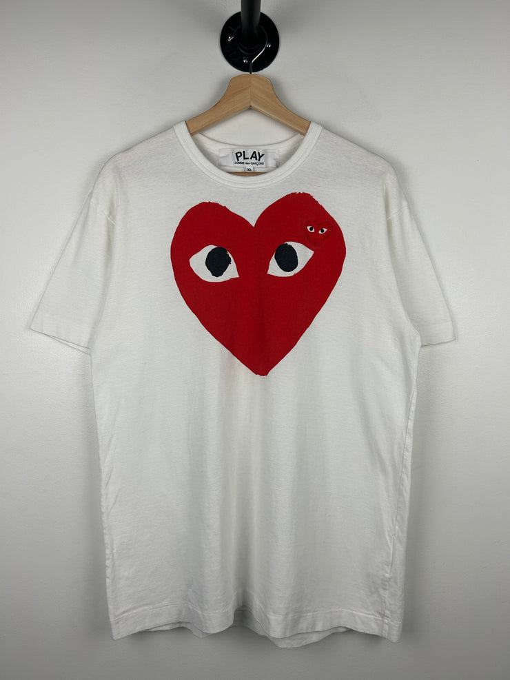 Comme Des Garcons Play Heart White Tee