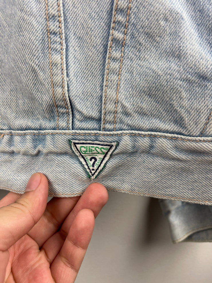 Vintage 90s Guess Light Wash Blue Denim Jacket