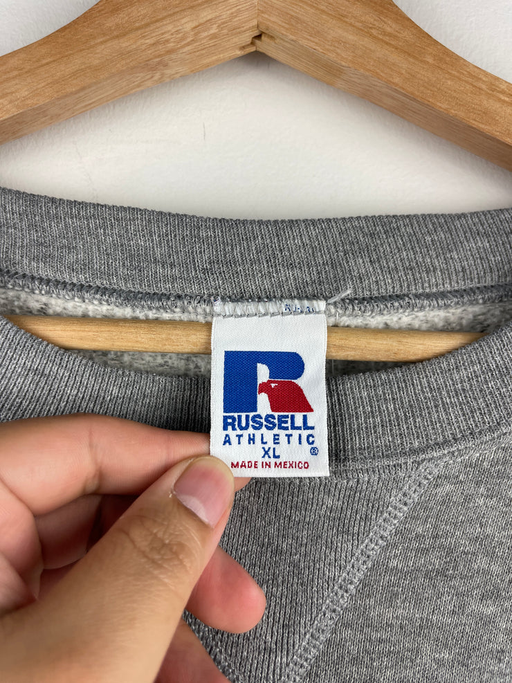 Vintage 90s Russell Athletic Blank Grey Crewneck