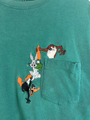 Vintage 90's Looney Tunes Forest Green Pocket Tee