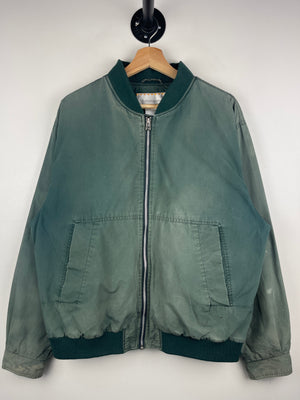 Vintage 90s Munsingwear Faded Green Bomber Jacket