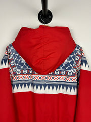 Bape Aztec Print Insulated Red Hooded Jacket