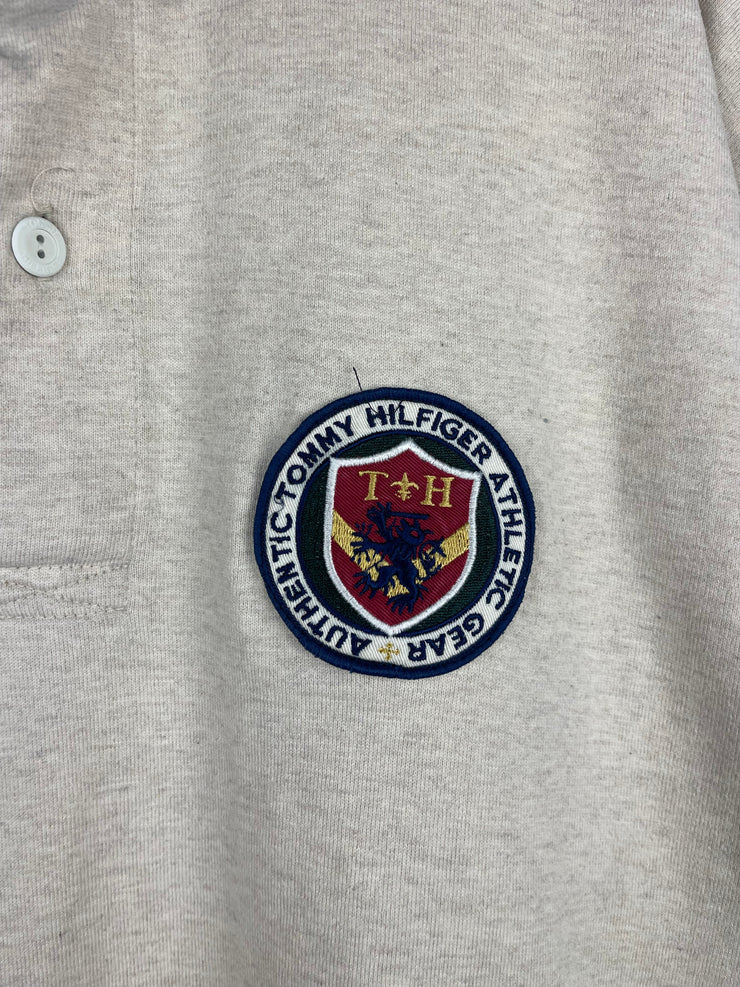 Vintage 90s Tommy Hilfiger Authentic Gear Grey & Green Polo Rugby Long Sleeve