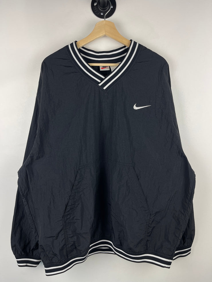 Vintage 90s Nike Mini Swoosh Black Pullover Windbreaker