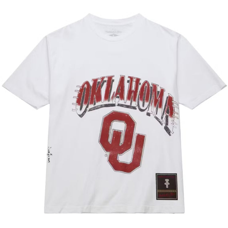 Travis Scott x Mitchell & Ness Oklahoma Sooners Hand-Drawn White Tee