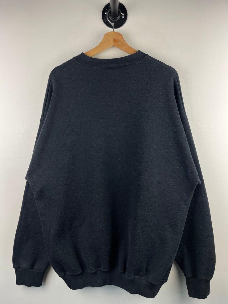 Vintage 90s Pittsburgh Sports Embroidered Black Crewneck