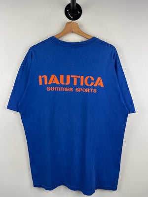 Vintage 90s Nautica Jerzees Summer Sports Blue Tee