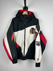 Vintage 90s NHL Pro Player Chicago Blackhawks Insulated Hooded Jacket