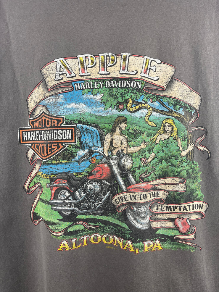 Vintage  Harley Davidson Pin Up Girl Altoona Grey Tee