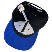 Vintage 90s Avalanche Hockey Black & Blue Snapback Hat
