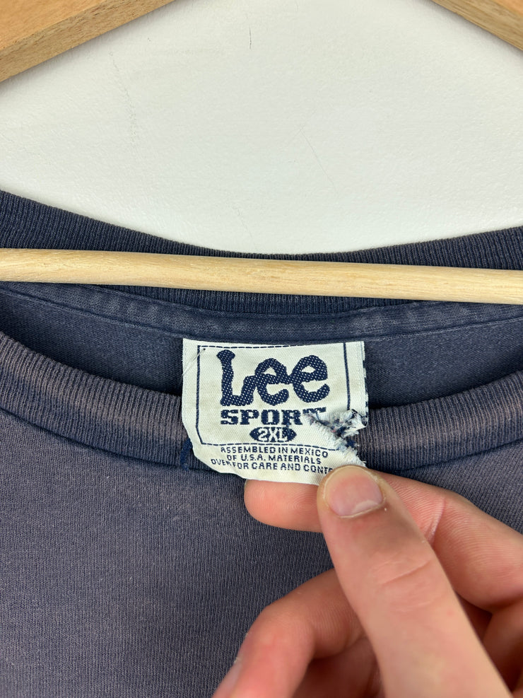 Vintage 90s Lee Sport Faded Navy Blank Tee